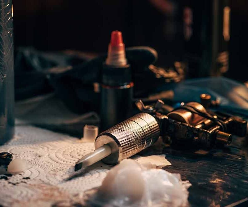 Vintage tattoo machine built from repurposed parts