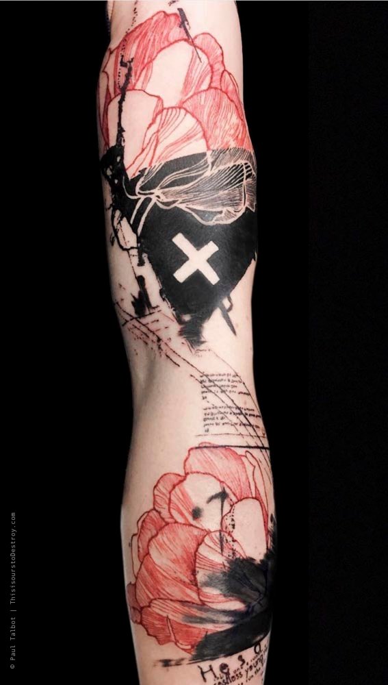 Paul Talbot Tattoo Art Graphic Collage Tattoo by Paul Talbot at Modern Electric near Birmingham UK
