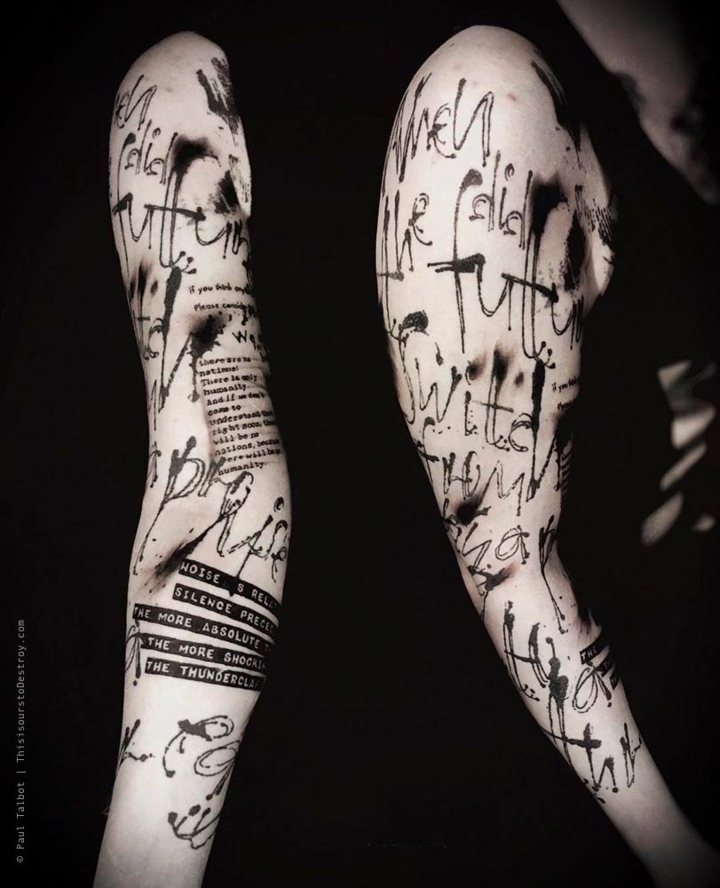 Paul Talbot Tattoo Art Graphic Collage Tattoo by Paul Talbot at Modern Electric near Birmingham UK