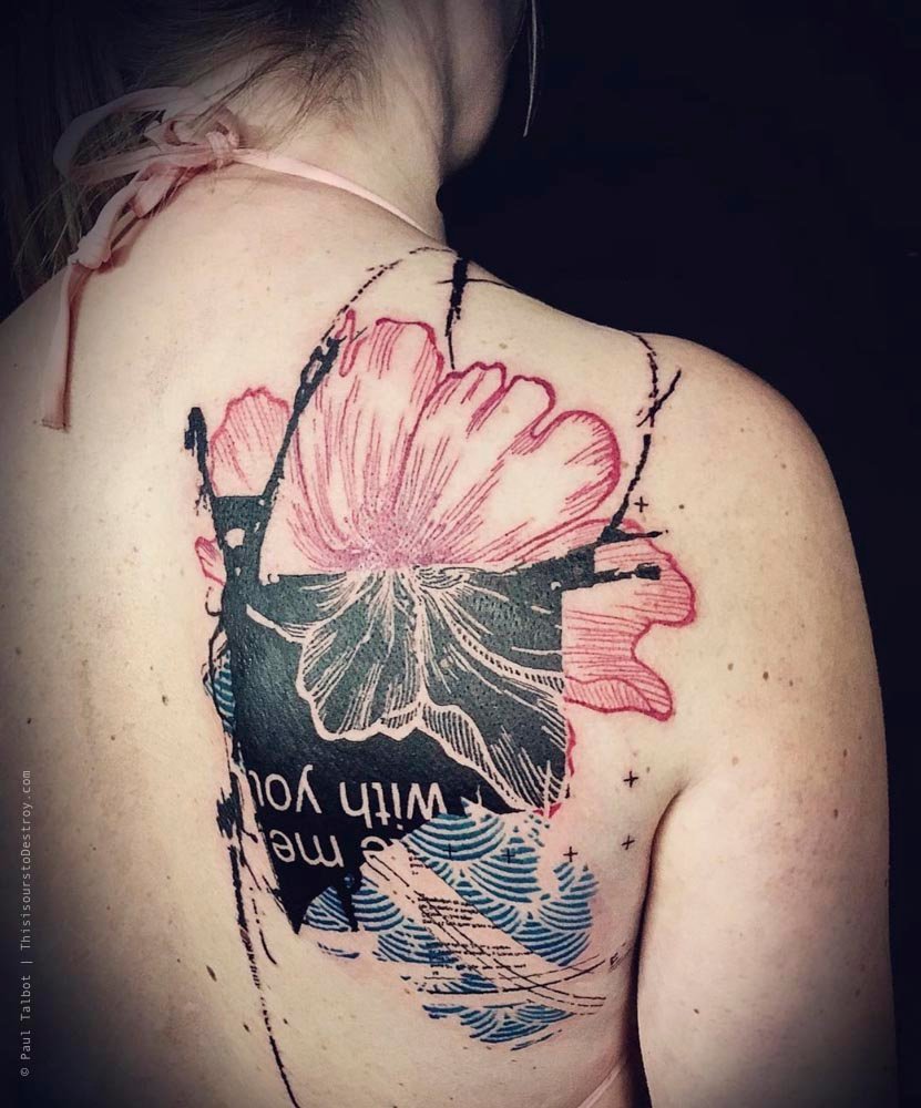 Paul Talbot Tattoo Art Graphic Collage Tattoo by Paul Talbot at Modern Electric near Birmingham UK