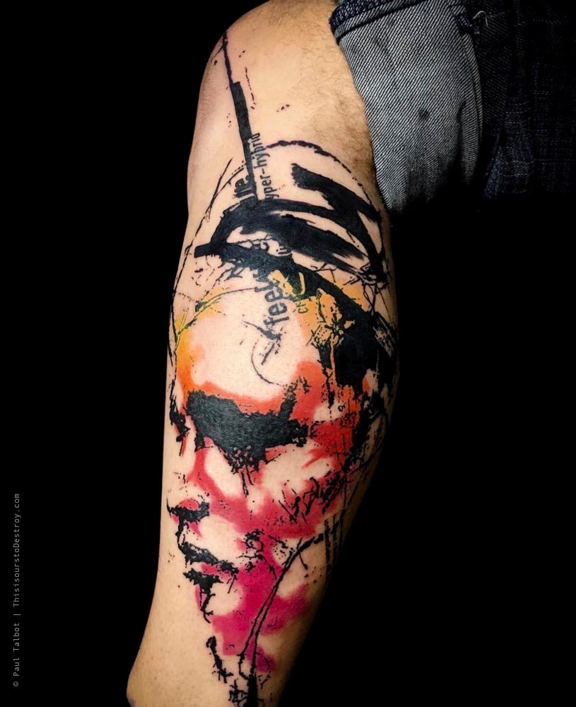 Paul Talbot Tattoo Art Graphic Collage Tattoo by Paul Talbot at Modern Electric near Birmingham UK