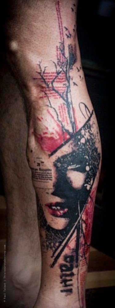 Paul Talbot Tattoo Art Graphic Collage Tattoo by Paul Talbot at Modern Electric near Birmingham UK