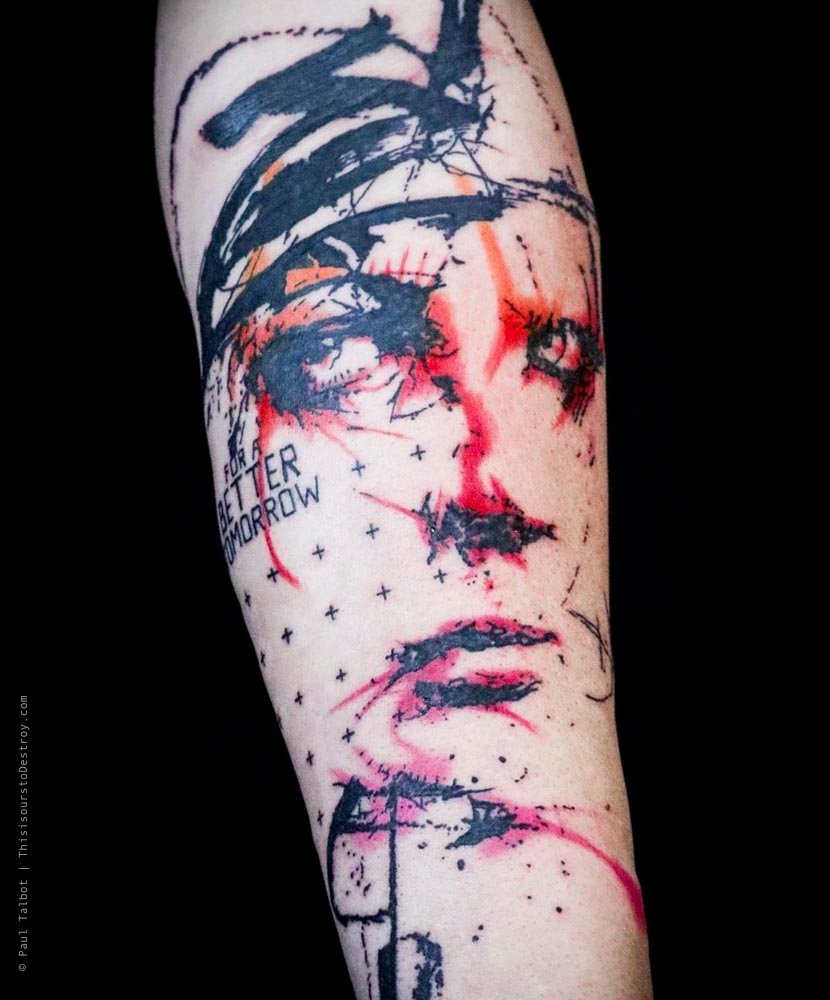 Paul Talbot Tattoo Art Graphic Collage Tattoo by Paul Talbot at Modern Electric near Birmingham UK
