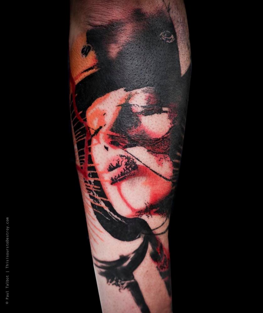 Paul Talbot Tattoo Art Graphic Collage Tattoo by Paul Talbot at Modern Electric near Birmingham UK