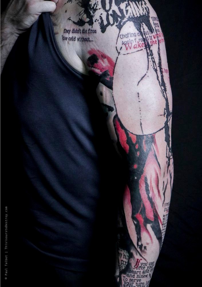 Paul Talbot Tattoo Art Graphic Collage Tattoo by Paul Talbot at Modern Electric near Birmingham UK