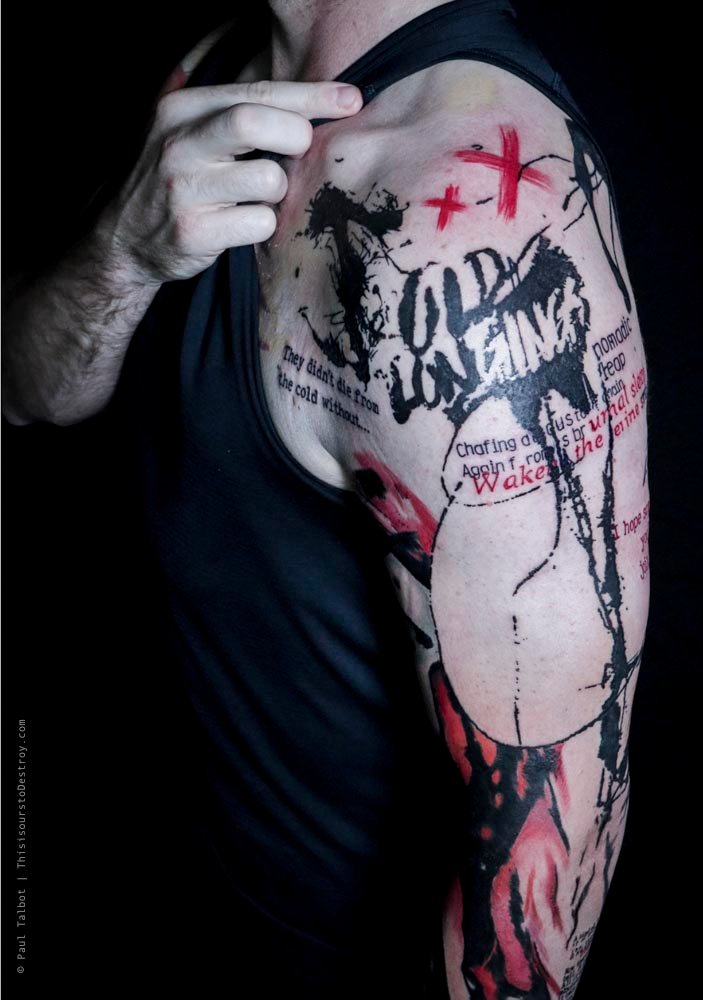 Paul Talbot Tattoo Art Graphic Collage Tattoo by Paul Talbot at Modern Electric near Birmingham UK