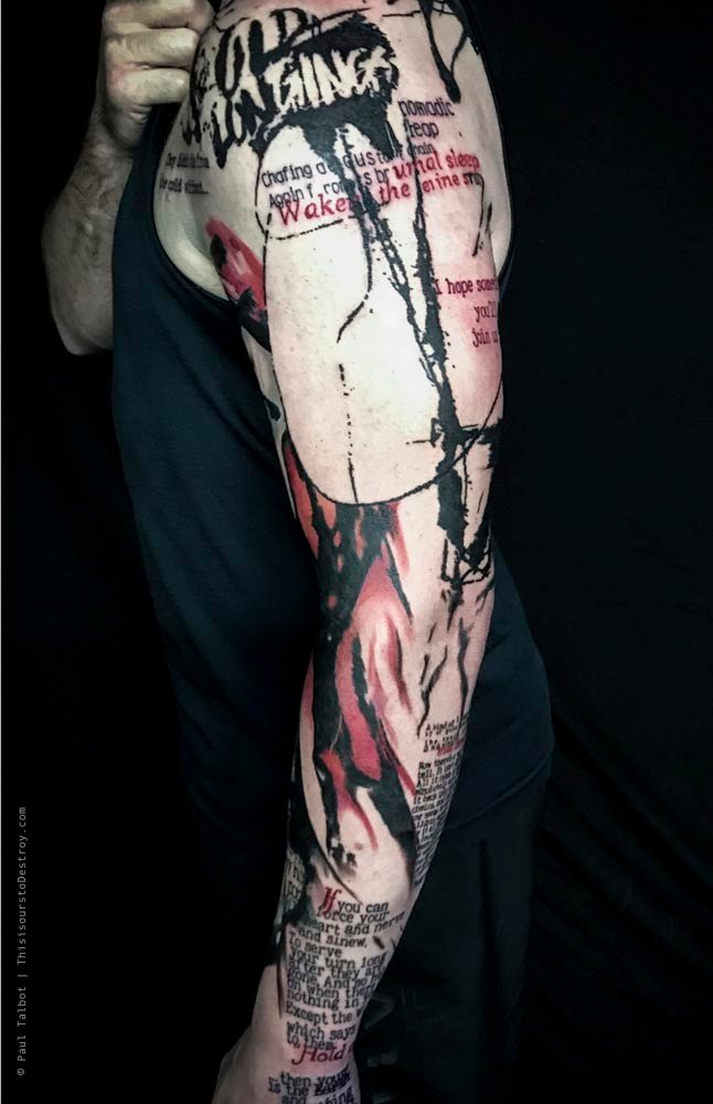 Paul Talbot Tattoo Art Graphic Collage Tattoo by Paul Talbot at Modern Electric near Birmingham UK