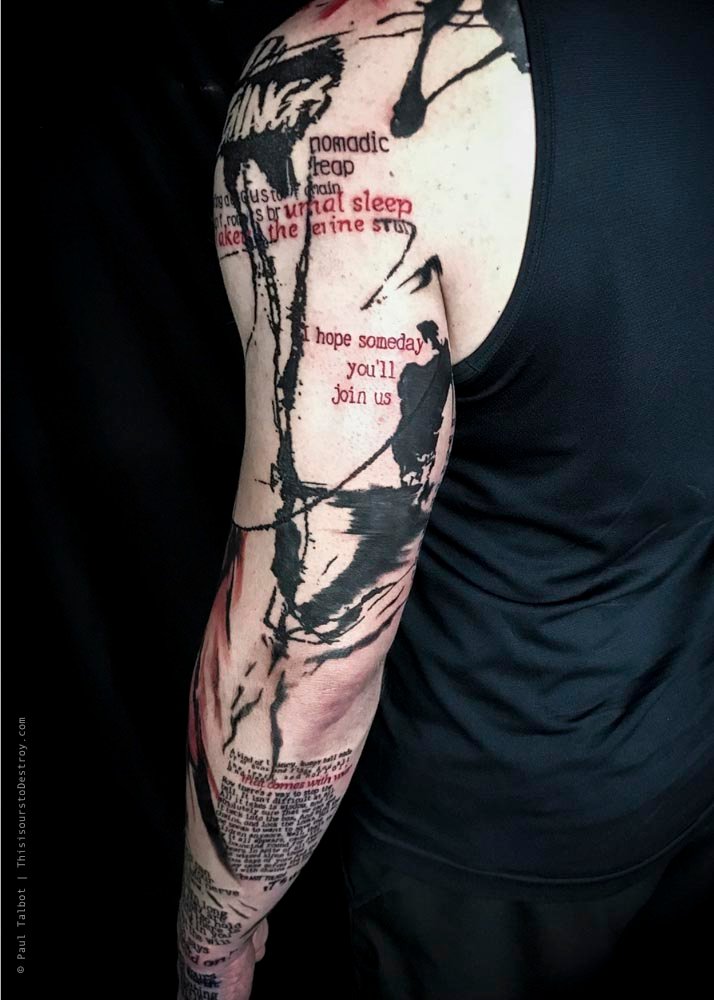 Paul Talbot Tattoo Art Graphic Collage Tattoo by Paul Talbot at Modern Electric near Birmingham UK
