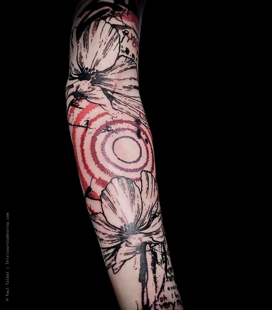 Paul Talbot Tattoo Art Graphic Collage Tattoo by Paul Talbot at Modern Electric near Birmingham UK