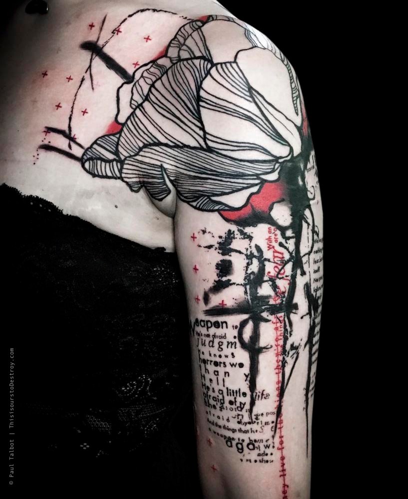 Paul Talbot Tattoo Art Graphic Collage Tattoo by Paul Talbot at Modern Electric near Birmingham UK