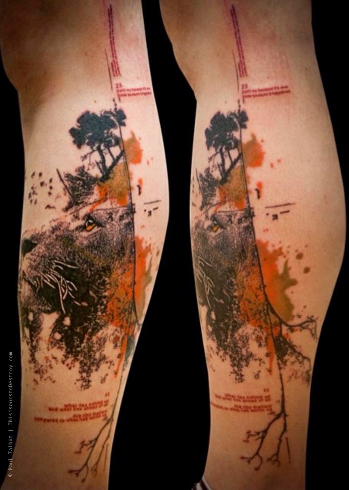 Paul Talbot Tattoo Art Graphic Collage Tattoo by Paul Talbot at Modern Electric near Birmingham UK