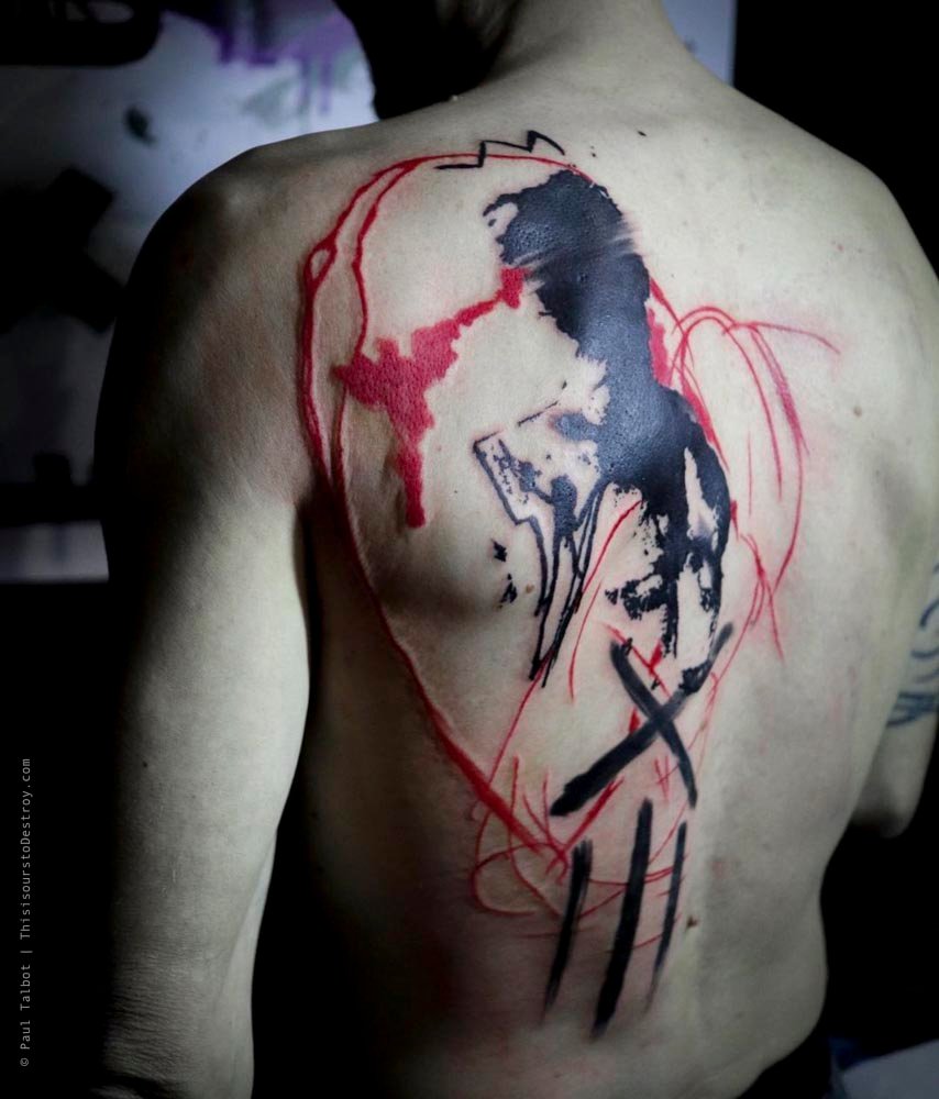 Paul Talbot Tattoo Art Graphic Collage Tattoo by Paul Talbot at Modern Electric near Birmingham UK
