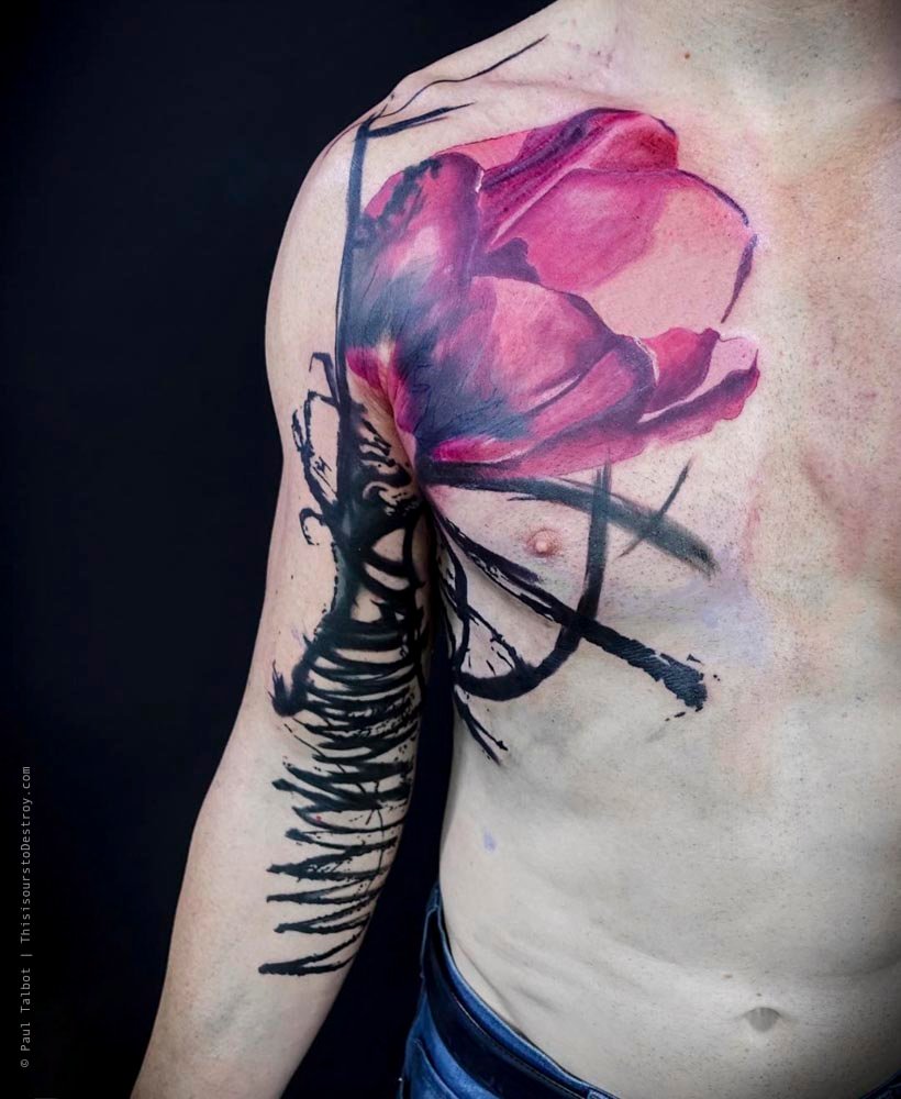 Paul Talbot Tattoo Art Graphic Collage Tattoo by Paul Talbot at Modern Electric near Birmingham UK