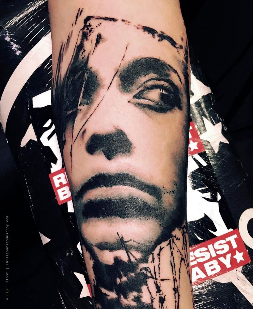 Paul Talbot Tattoo Art Graphic Collage Tattoo by Paul Talbot at Modern Electric near Birmingham UK