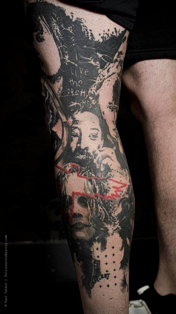 Paul Talbot Tattoo Art Graphic Collage Tattoo by Paul Talbot at Modern Electric near Birmingham UK