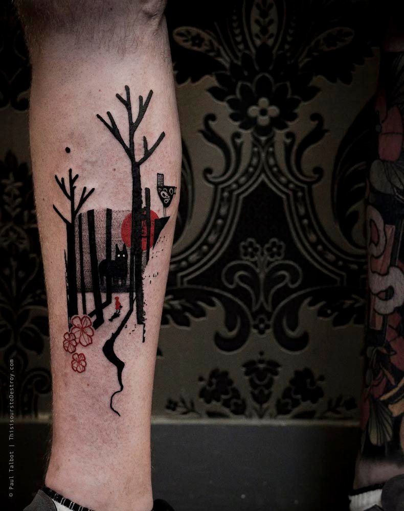 Paul Talbot Tattoo Art Graphic Collage Tattoo by Paul Talbot at Modern Electric near Birmingham UK