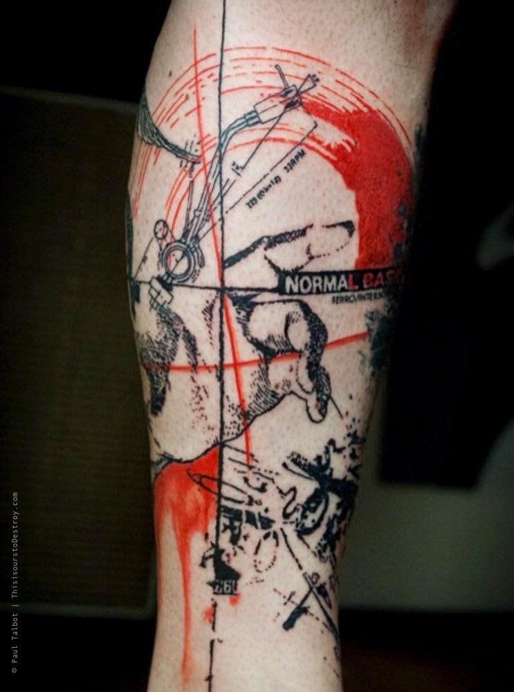 Paul Talbot Tattoo Art Graphic Collage Tattoo by Paul Talbot at Modern Electric near Birmingham UK