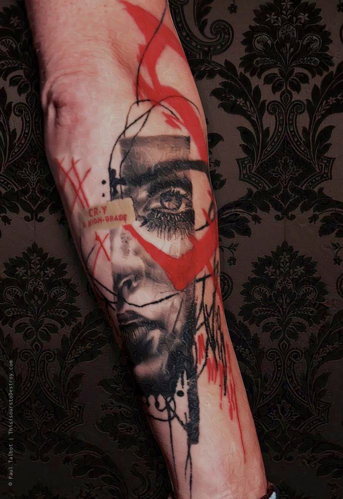 Paul Talbot Tattoo Art Graphic Collage Tattoo by Paul Talbot at Modern Electric near Birmingham UK
