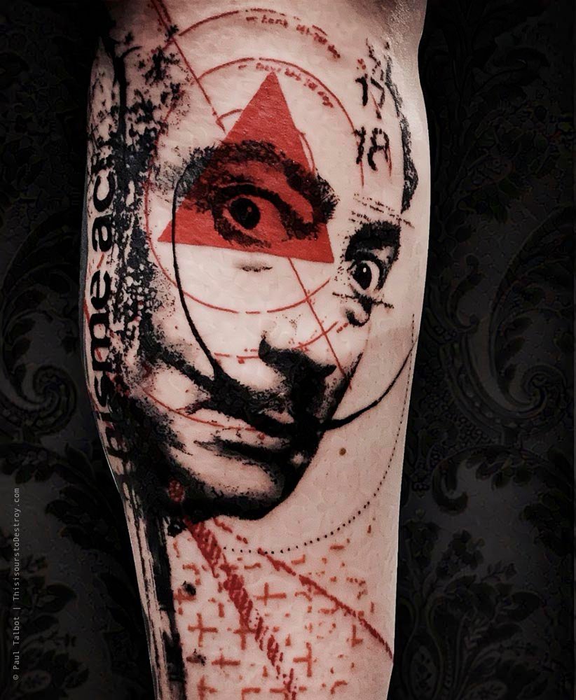 Paul Talbot Tattoo Art Graphic Collage Tattoo by Paul Talbot at Modern Electric near Birmingham UK