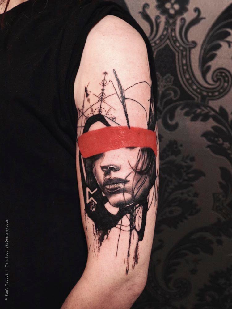 Paul Talbot Tattoo Art Graphic Collage Tattoo by Paul Talbot at Modern Electric near Birmingham UK