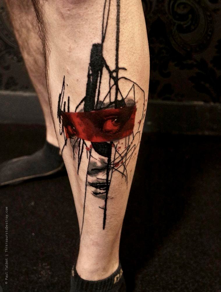 Paul Talbot Tattoo Art Graphic Collage Tattoo by Paul Talbot at Modern Electric near Birmingham UK