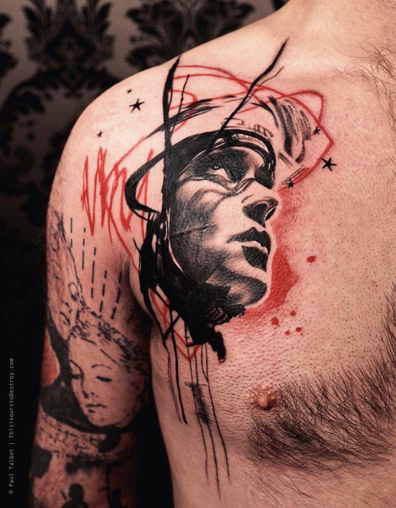 Paul Talbot Tattoo Art Graphic Collage Tattoo by Paul Talbot at Modern Electric near Birmingham UK