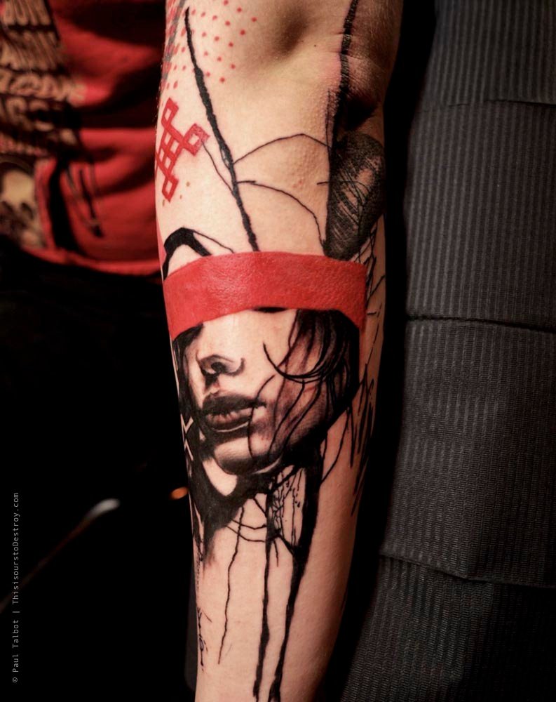 Paul Talbot Tattoo Art Graphic Collage Tattoo by Paul Talbot at Modern Electric near Birmingham UK