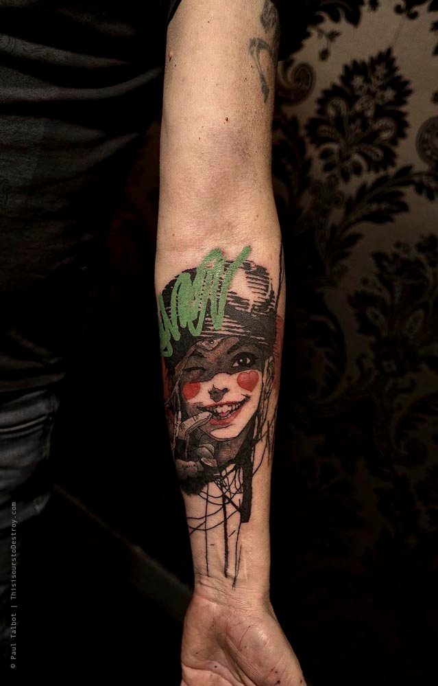 Paul Talbot Tattoo Art Graphic Collage Tattoo by Paul Talbot at Modern Electric near Birmingham UK