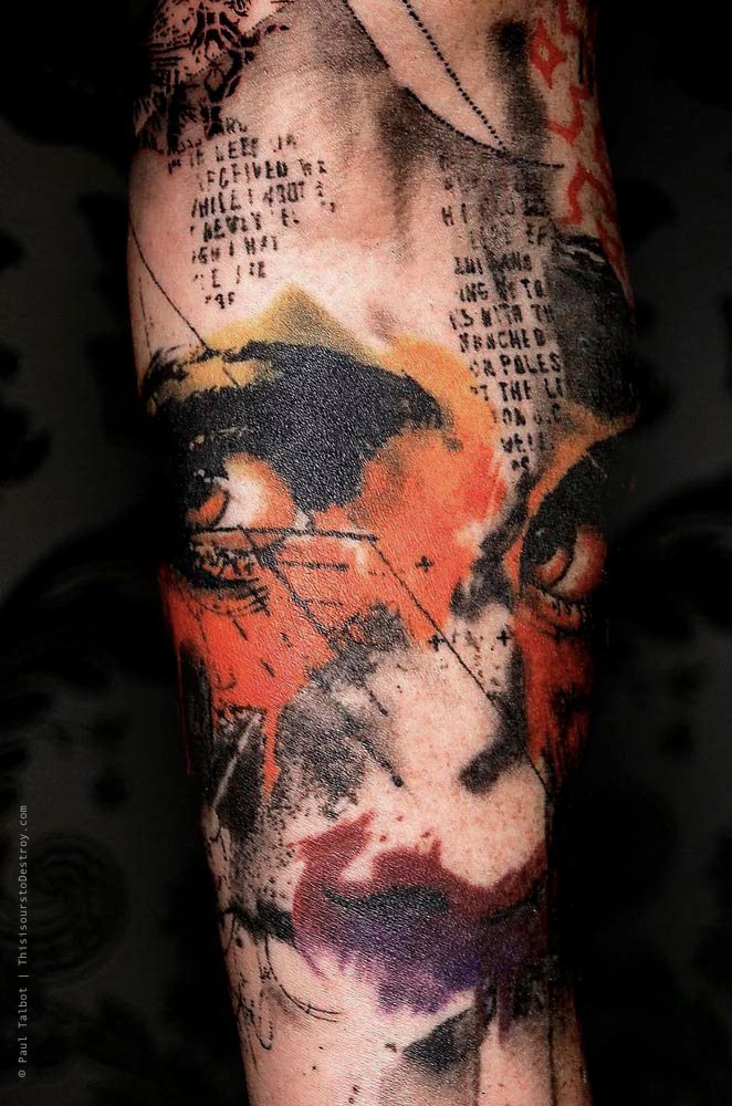 Paul Talbot Tattoo Art Graphic Collage Tattoo by Paul Talbot at Modern Electric near Birmingham UK