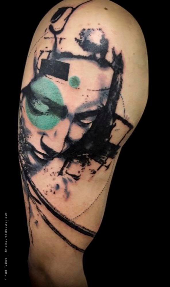 Paul Talbot Tattoo Art Graphic Collage Tattoo by Paul Talbot at Modern Electric near Birmingham UK