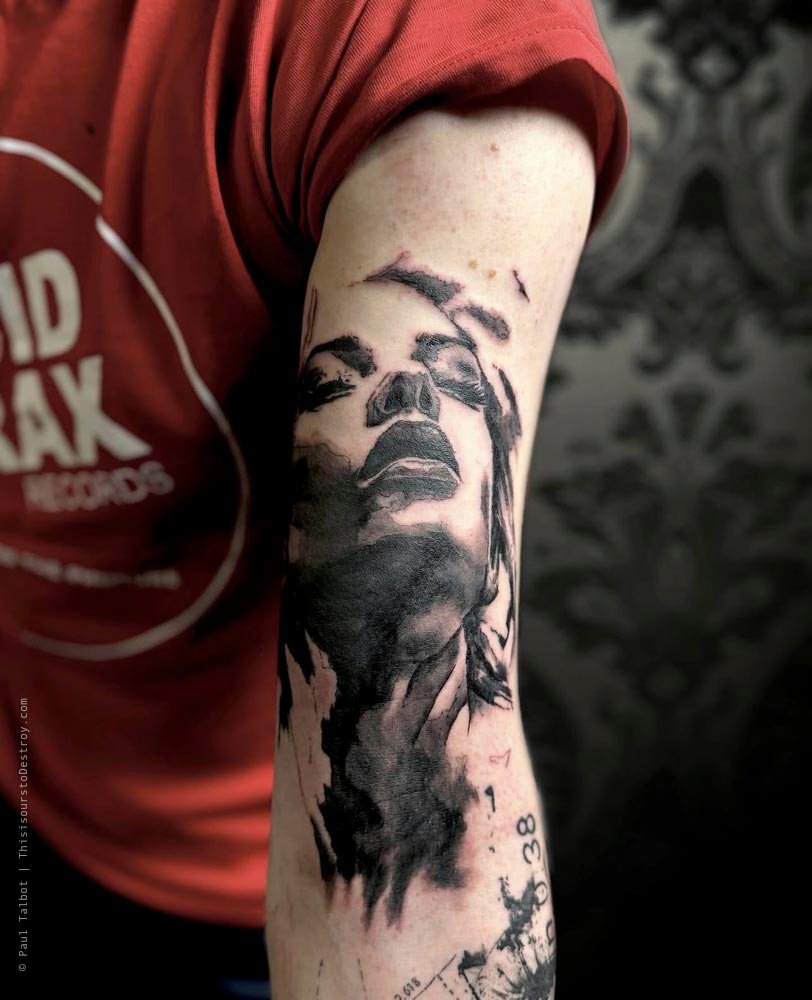 Paul Talbot Tattoo Art Graphic Collage Tattoo by Paul Talbot at Modern Electric near Birmingham UK