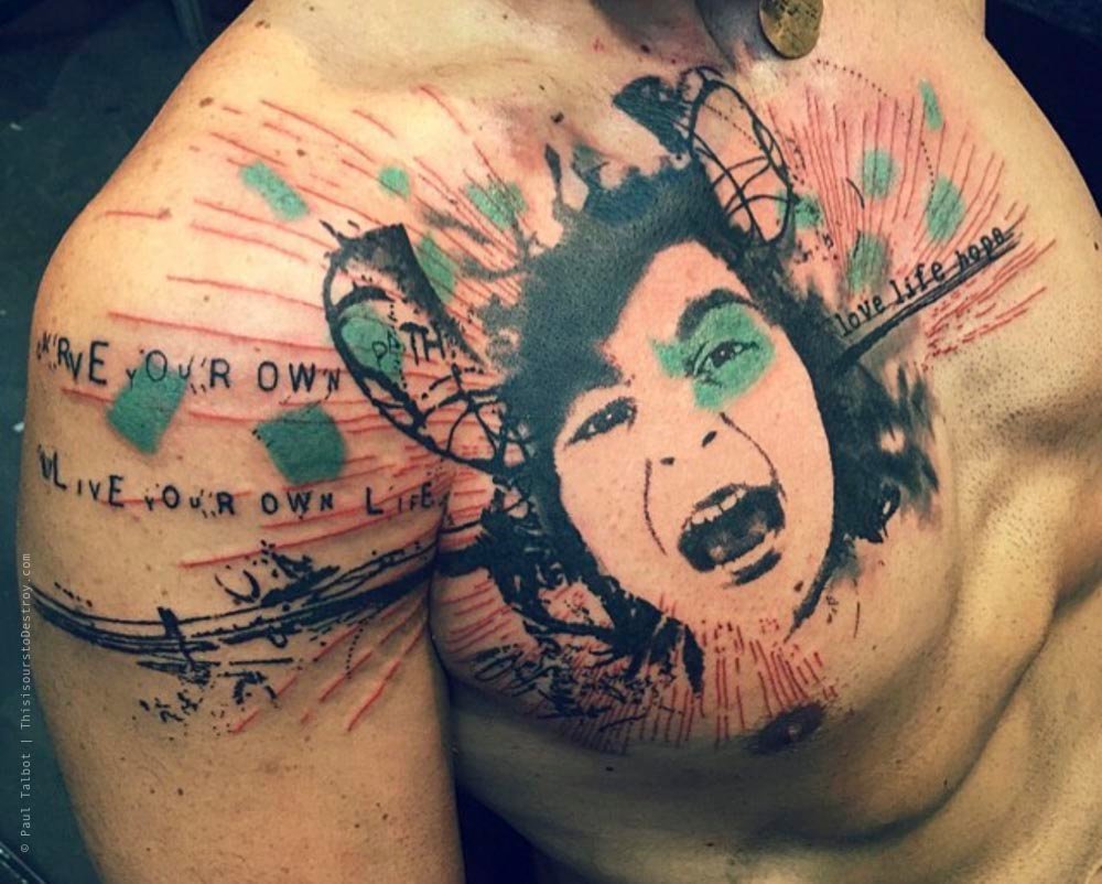Paul Talbot Tattoo Art Graphic Collage Tattoo by Paul Talbot at Modern Electric near Birmingham UK