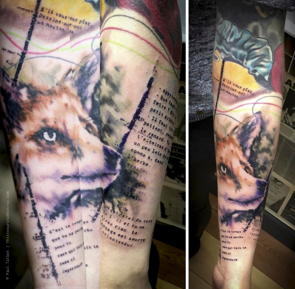 Paul Talbot Tattoo Art Graphic Collage Tattoo by Paul Talbot at Modern Electric near Birmingham UK
