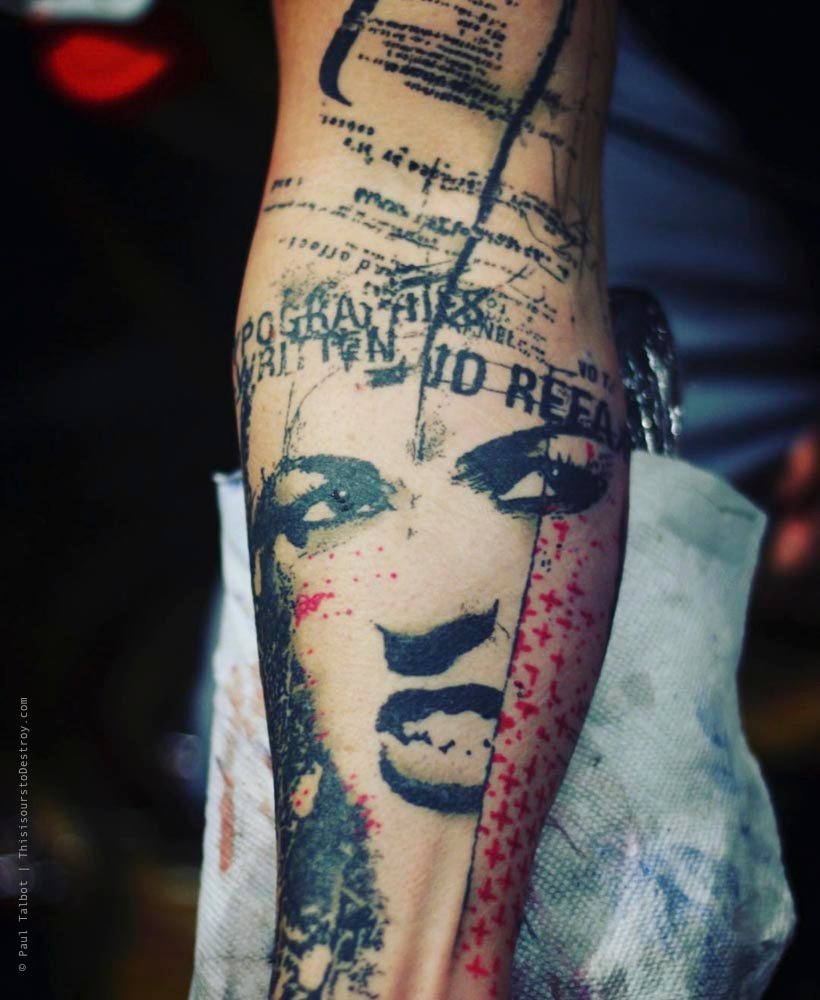 Paul Talbot Tattoo Art Graphic Collage Tattoo by Paul Talbot at Modern Electric near Birmingham UK