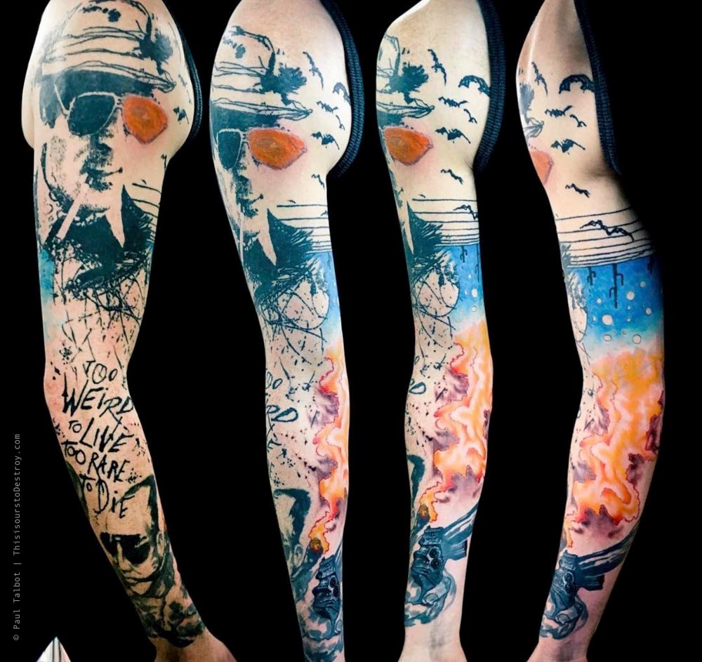 Paul Talbot Tattoo Art Graphic Collage Tattoo by Paul Talbot at Modern Electric near Birmingham UK