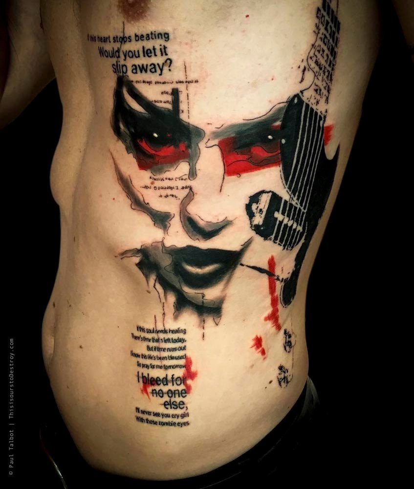 Paul Talbot Tattoo Art Graphic Collage Tattoo by Paul Talbot at Modern Electric near Birmingham UK