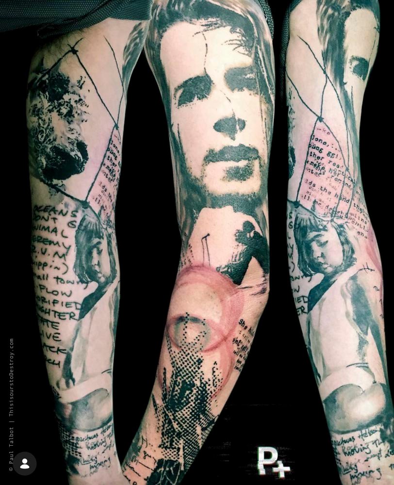 Paul Talbot Tattoo Art Graphic Collage Tattoo by Paul Talbot at Modern Electric near Birmingham UK