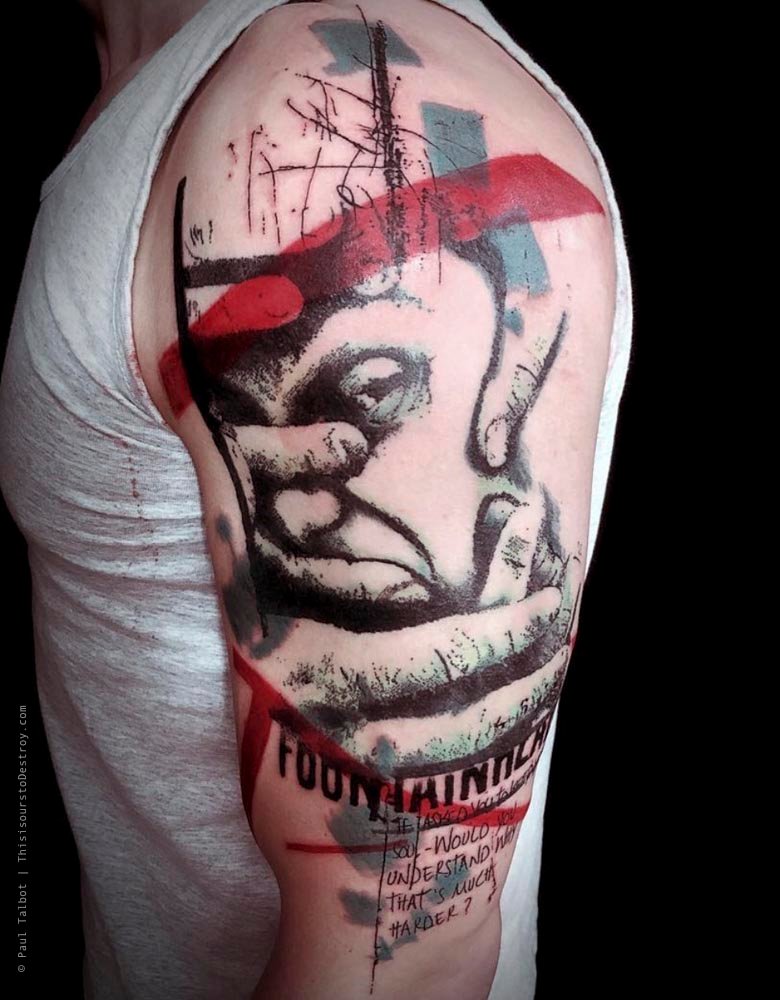 Paul Talbot Tattoo Art Graphic Collage Tattoo by Paul Talbot at Modern Electric near Birmingham UK