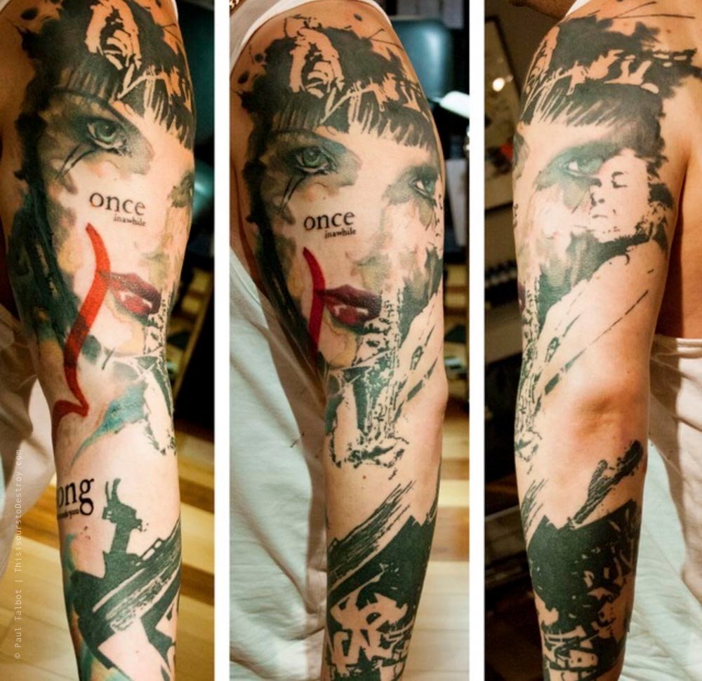 Paul Talbot Tattoo Art Graphic Collage Tattoo by Paul Talbot at Modern Electric near Birmingham UK