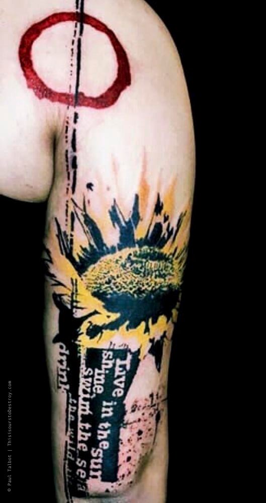 Paul Talbot Tattoo Art Graphic Collage Tattoo by Paul Talbot at Modern Electric near Birmingham UK