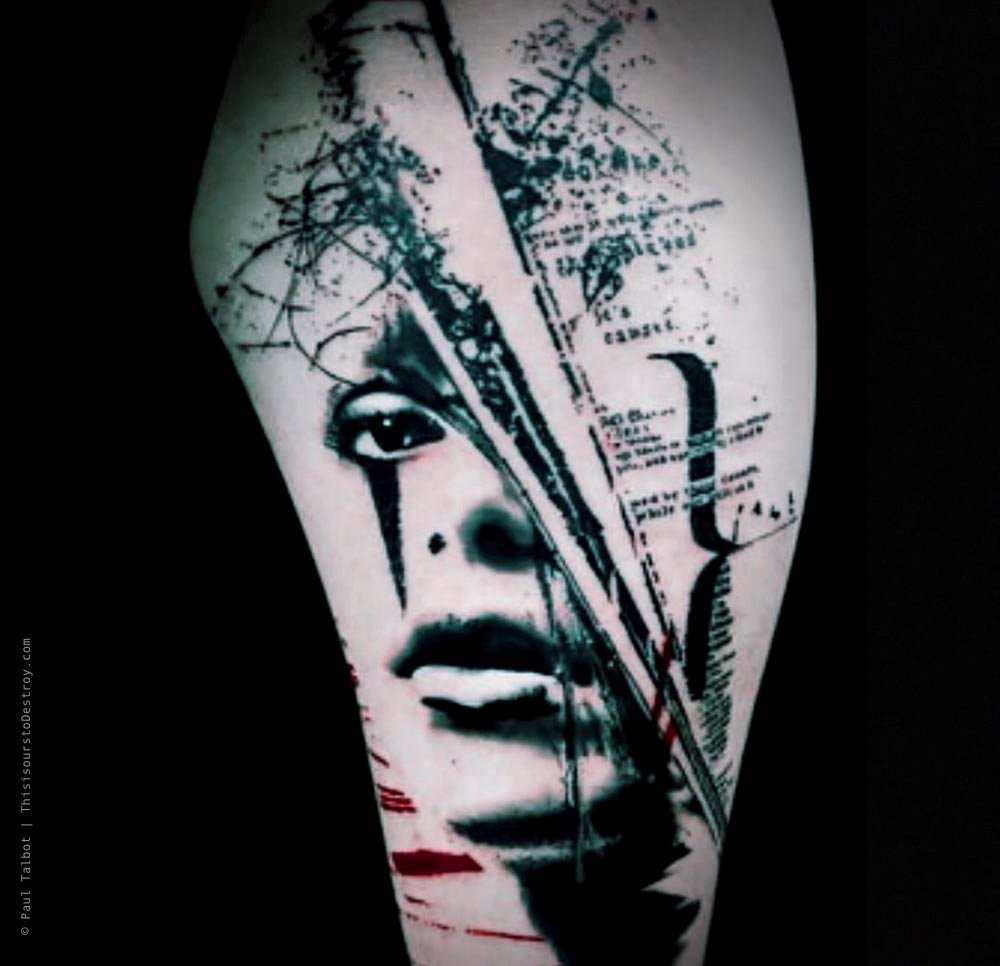 Paul Talbot Tattoo Art Graphic Collage Tattoo by Paul Talbot at Modern Electric near Birmingham UK
