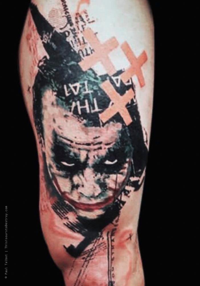Paul Talbot Tattoo Art Graphic Collage Tattoo by Paul Talbot at Modern Electric near Birmingham UK