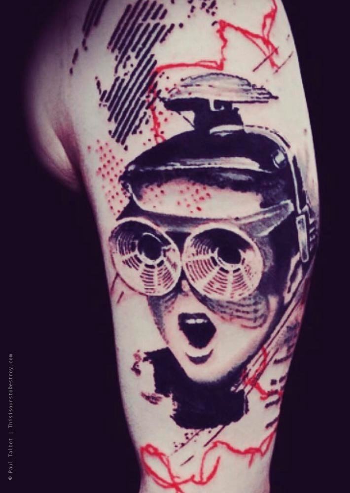 Paul Talbot Tattoo Art Graphic Collage Tattoo by Paul Talbot at Modern Electric near Birmingham UK