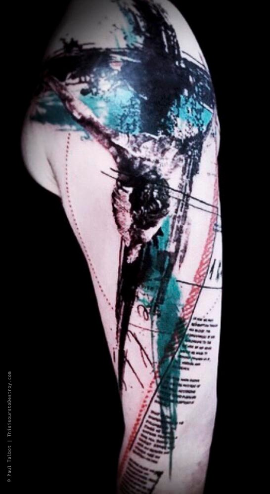 Paul Talbot Tattoo Art Graphic Collage Tattoo by Paul Talbot at Modern Electric near Birmingham UK