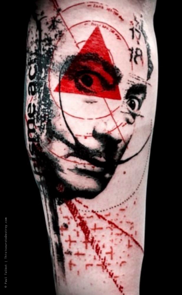 Paul Talbot Tattoo Art Graphic Collage Tattoo by Paul Talbot at Modern Electric near Birmingham UK