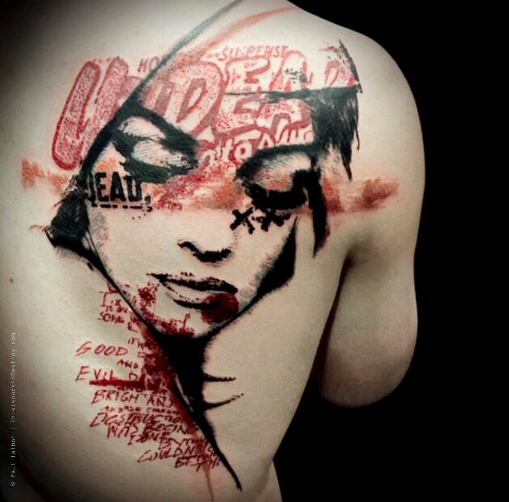 Paul Talbot Tattoo Art Graphic Collage Tattoo by Paul Talbot at Modern Electric near Birmingham UK