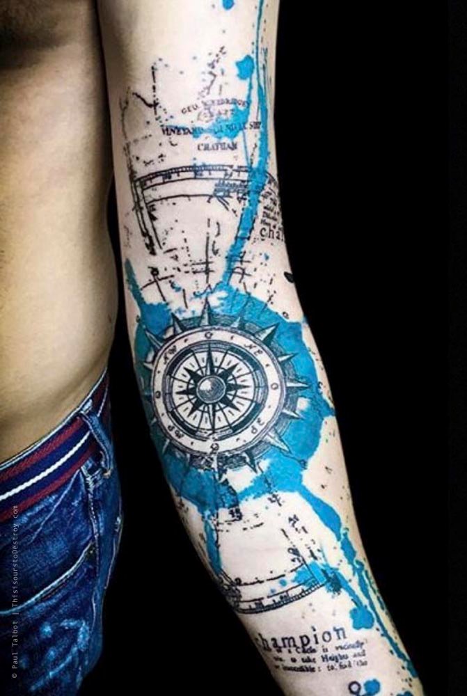 Paul Talbot Tattoo Art Graphic Collage Tattoo by Paul Talbot at Modern Electric near Birmingham UK