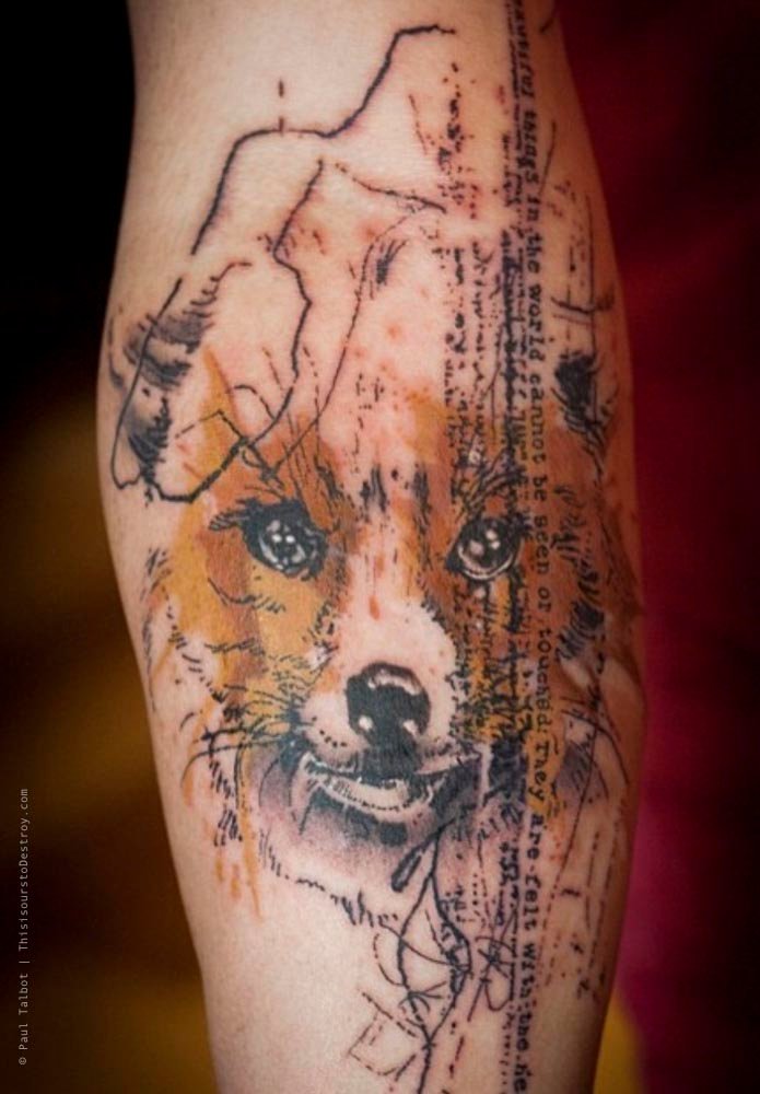 Paul Talbot Tattoo Art Graphic Collage Tattoo by Paul Talbot at Modern Electric near Birmingham UK