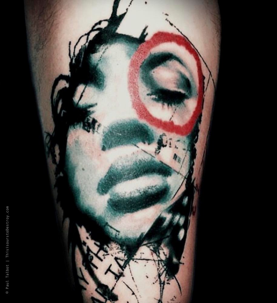 Paul Talbot Tattoo Art Graphic Collage Tattoo by Paul Talbot at Modern Electric near Birmingham UK