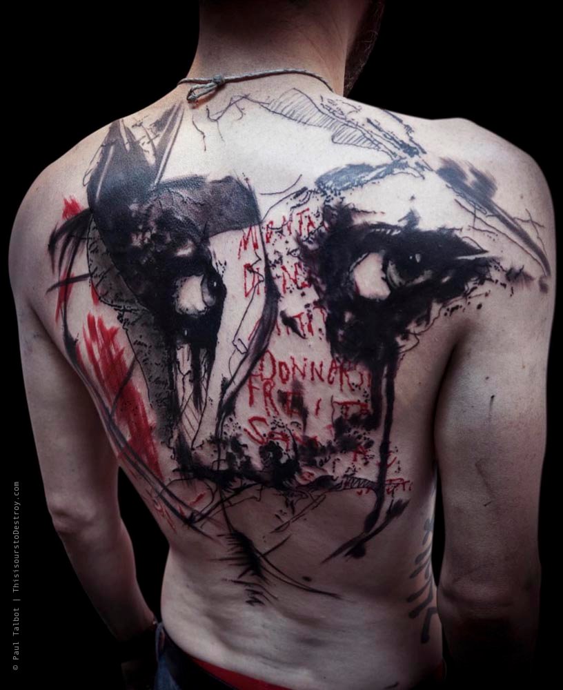 Paul Talbot Tattoo Art Graphic Collage Tattoo by Paul Talbot at Modern Electric near Birmingham UK